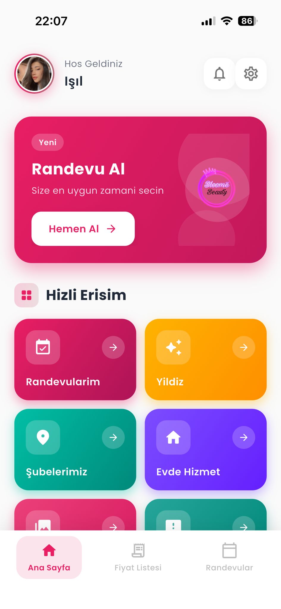 Bloome Beauty Mobil Uygulama